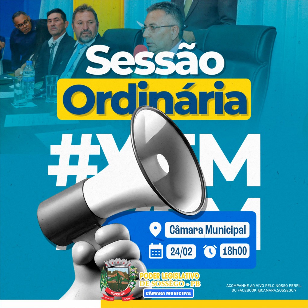 📢 CONVITE - SESSÃO ORDINÁRIA 📢