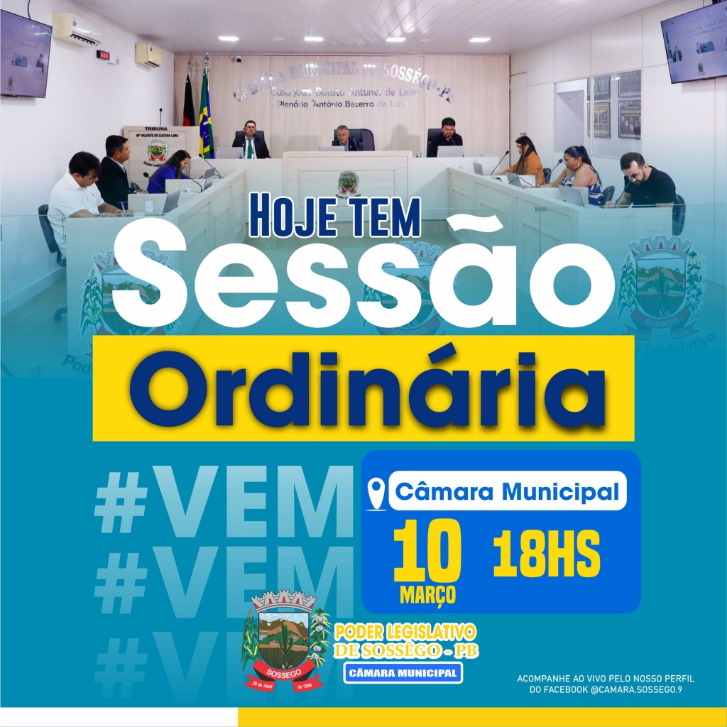 📢 CONVITE - SESSÃO ORDINÁRIA 📢