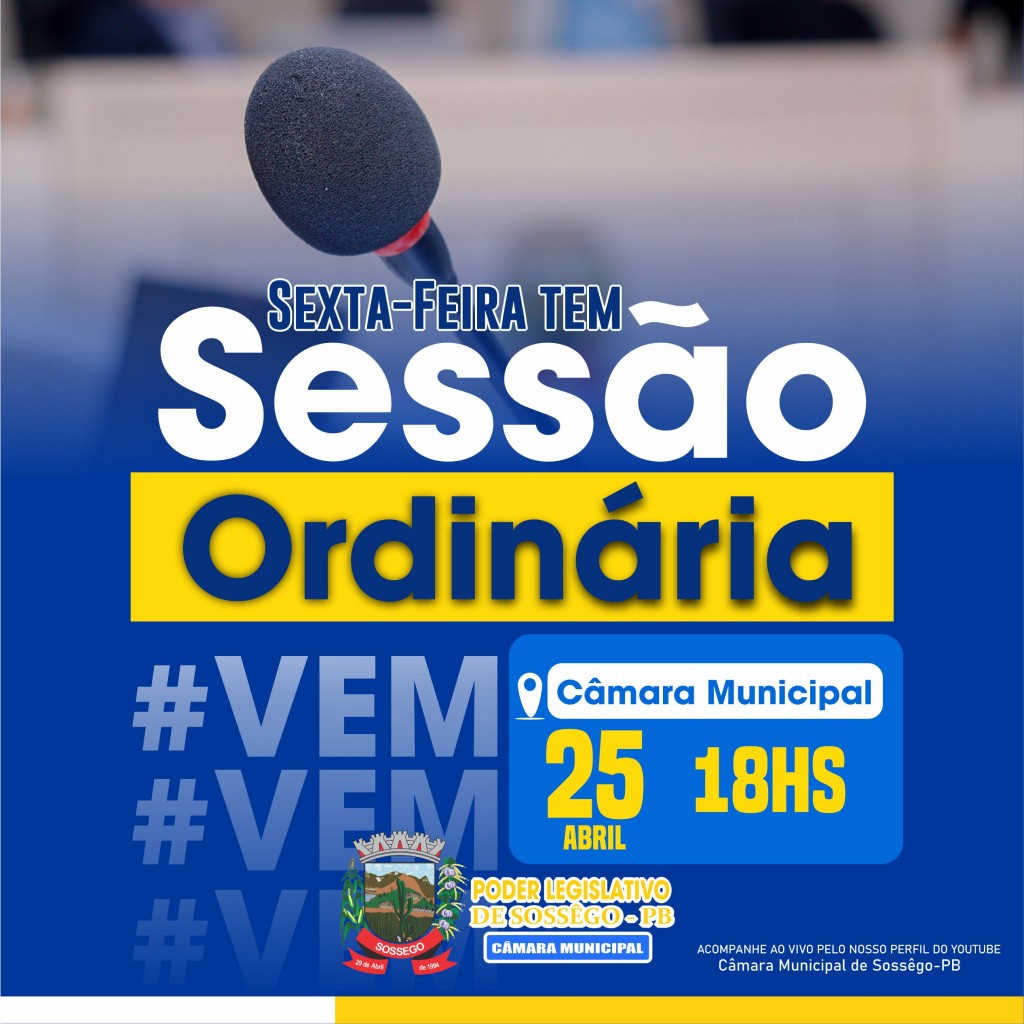 📢 COMUNICADO IMPORTANTE – SESSÃO ANTECIPADA!